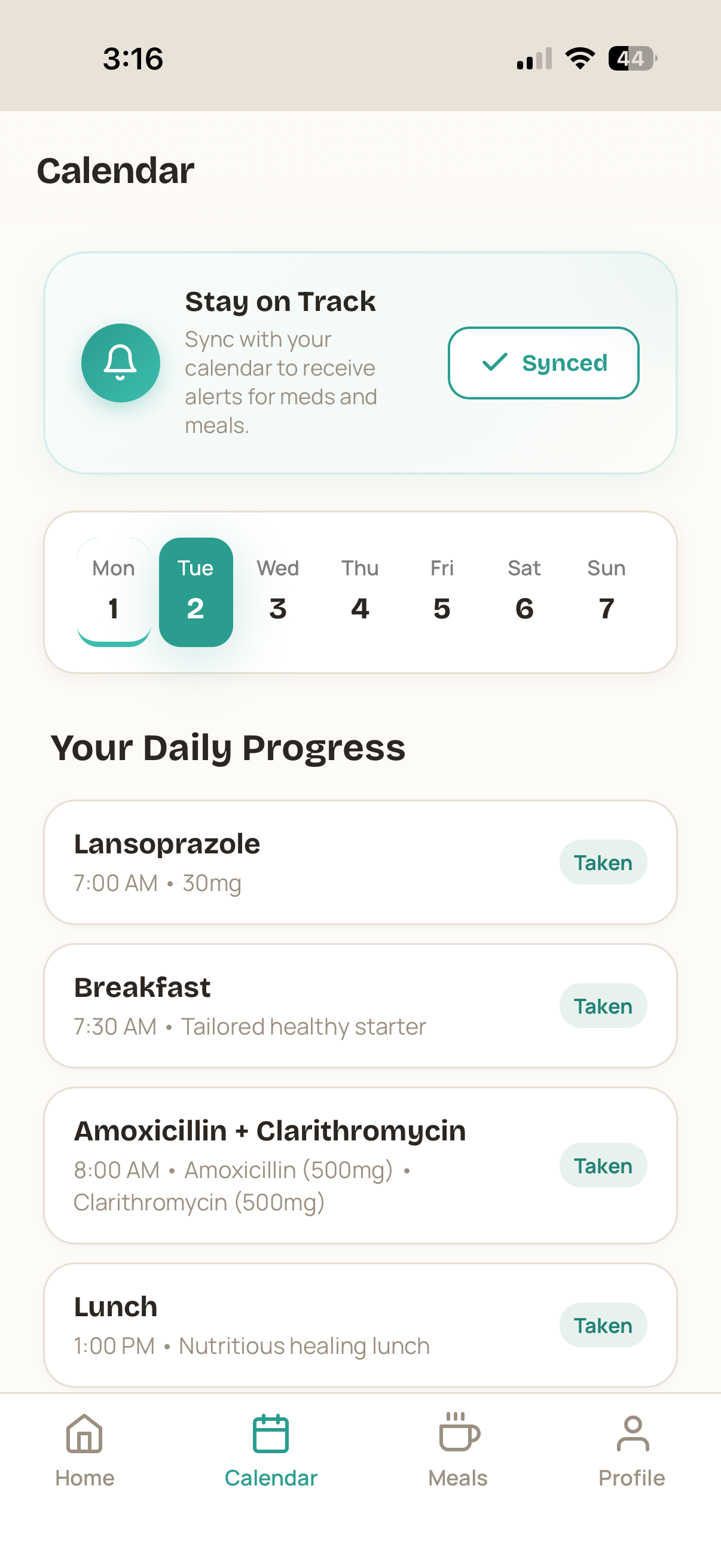 Mahealio App Screen 2